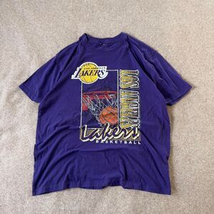 Vintage 2000s LOS ANGELES LAKERS purple faded lightweight graphic tshirt